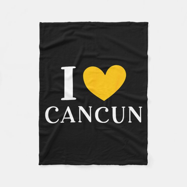 I Love Cancun Mexico Vacation _2  Fleece Blanket (Front)