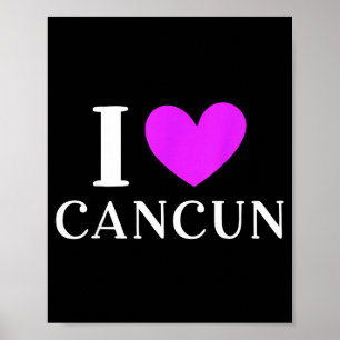 I Love Cancun Mexico Vacation Poster