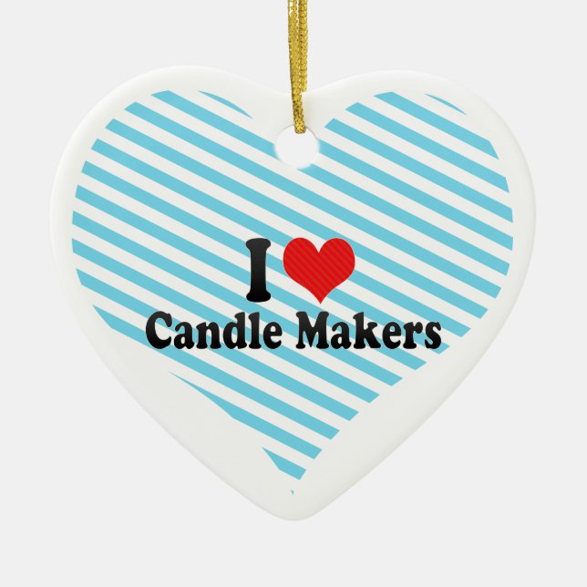 I Love Candle Makers Ceramic Tree Decoration (Front)