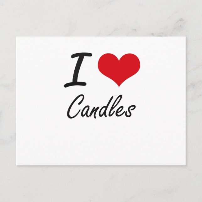 I love Candles Postcard (Front)