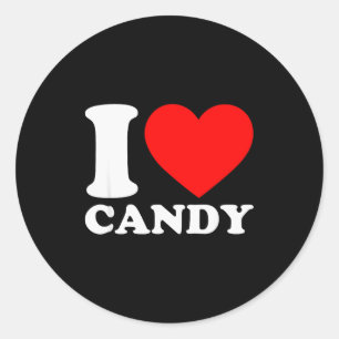 I Love Candy Classic Round Sticker