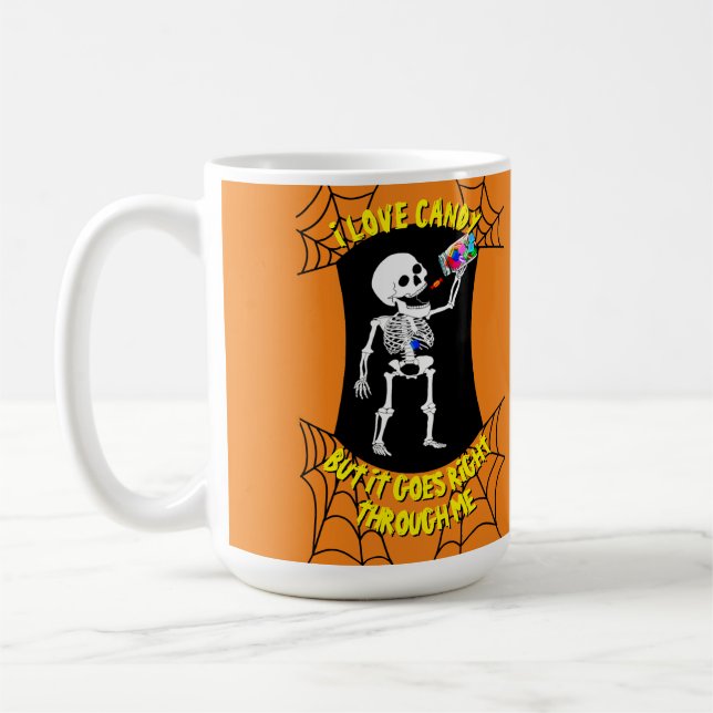 I Love Candy Skeleton Mug (Left)