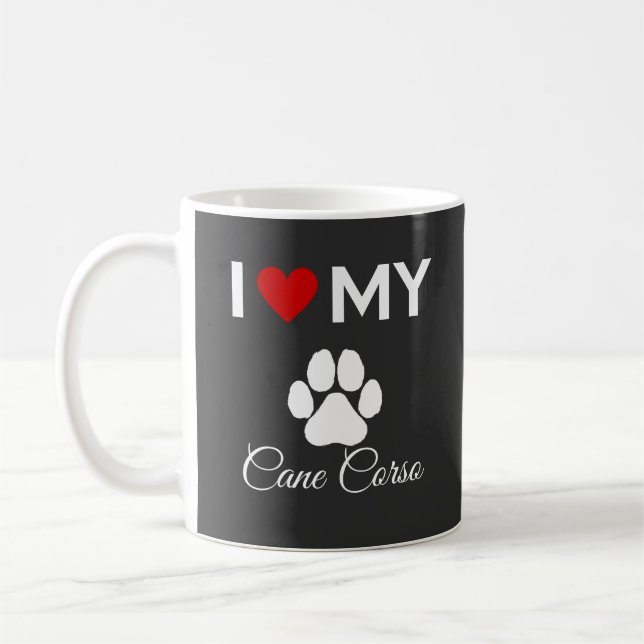  I love Cane Corso custom name Coffee Mug (Left)