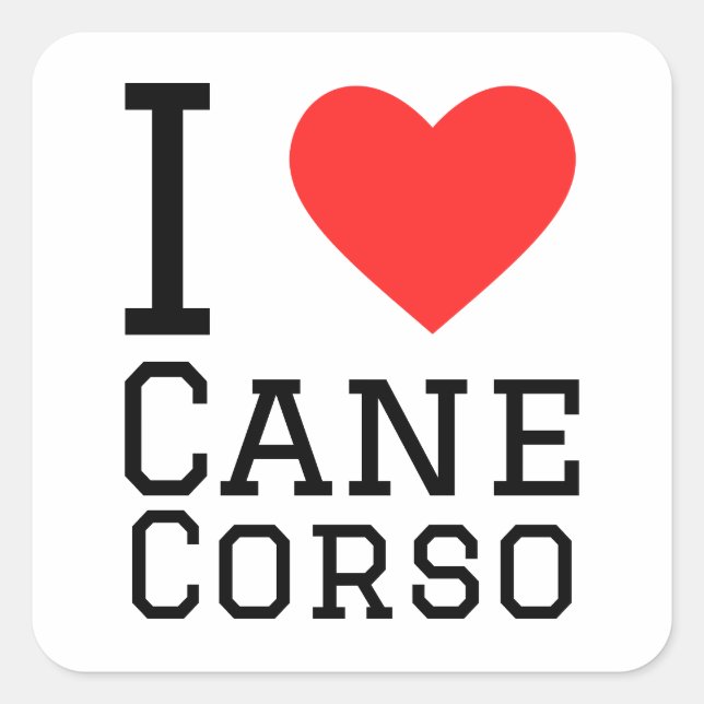 I love cane corso square sticker (Front)