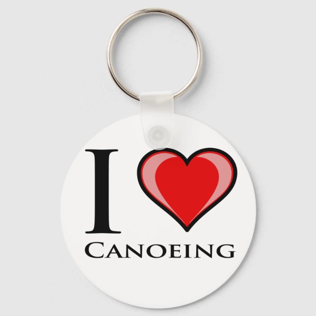 I Love Canoeing Key Ring (Front)