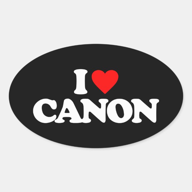 I LOVE CANON OVAL STICKER (Front)