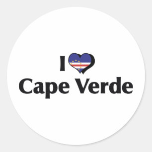 I Love Cape Verde Flag Classic Round Sticker