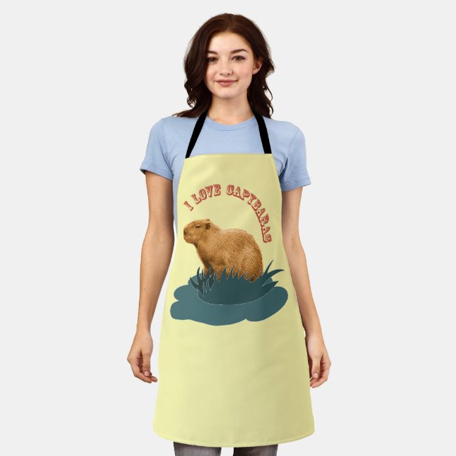I Love Capybaras All-Over Print Apron (Worn)