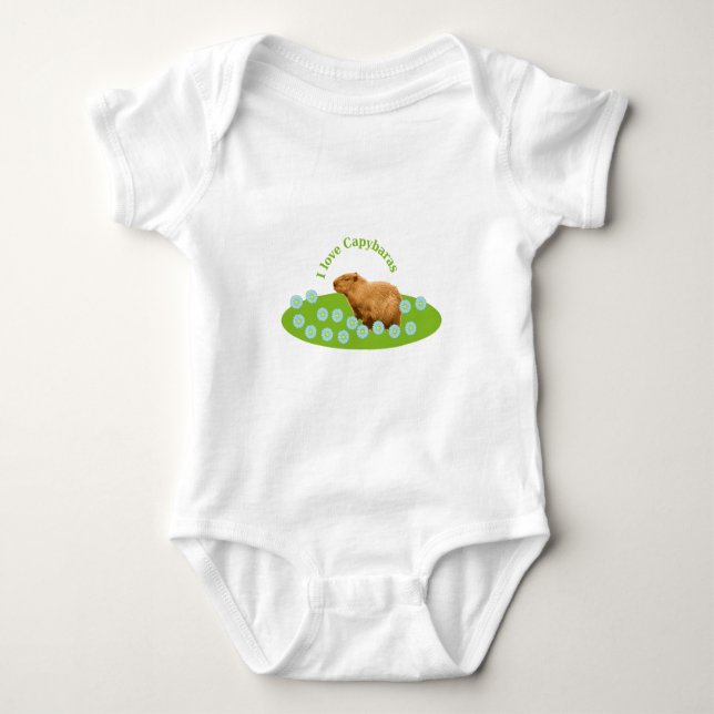 I love Capybaras Baby Bodysuit (Front)