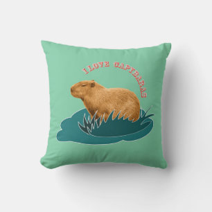 I Love Capybaras Cute Capybara Lover Cushion
