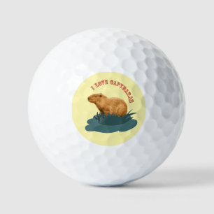 I Love Capybaras Cute Capybara Lover Golf Balls