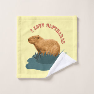 I Love Capybaras Cute Capybara Lover Wash Cloth