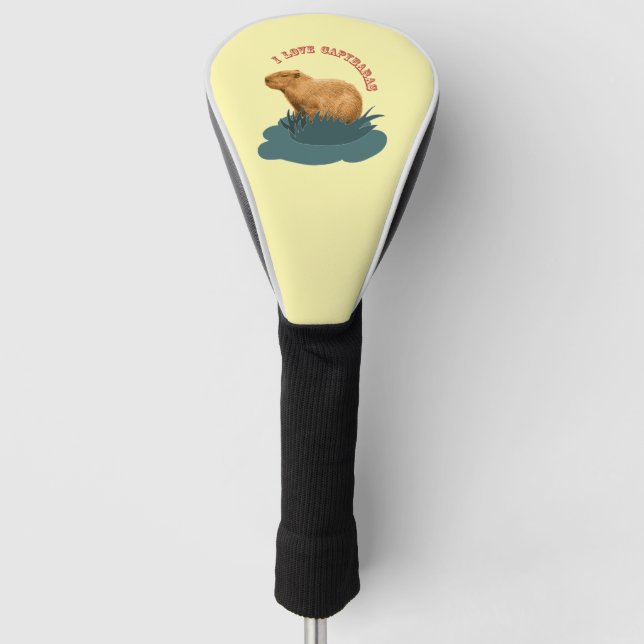 I Love Capybaras  Golf Head Cover (Front)