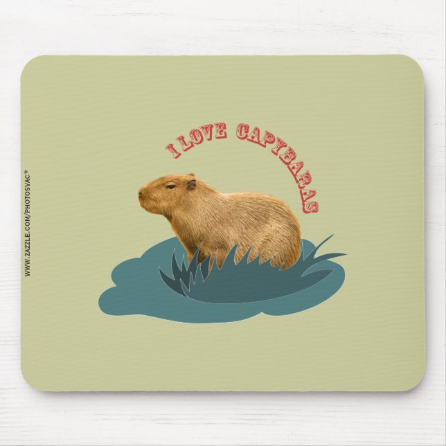 I love capybaras mouse mat (Front)