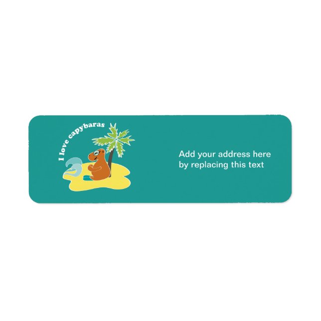 I Love Capybaras Tropical Beach Art (Front)