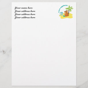 I Love Capybaras Tropical Beach Art Customised Letterhead
