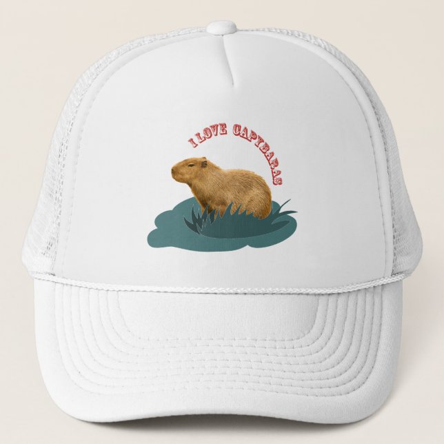 I love capybaras trucker hat (Front)