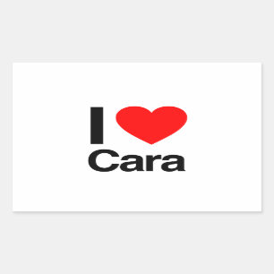 i love cara rectangular sticker