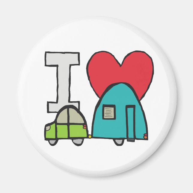I Love Caravanning Magnet (Front)