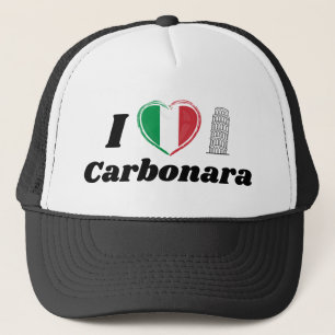 I Love Carbonara Italian Heart Flag Trucker Hat