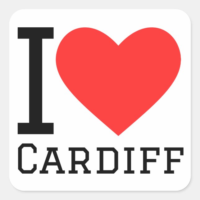 I love cardiff square sticker (Front)