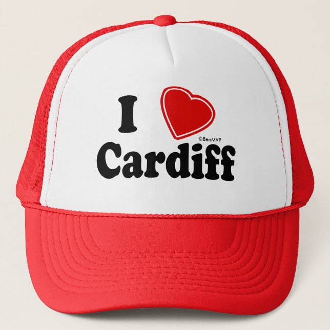 I Love Cardiff Trucker Hat (Front)
