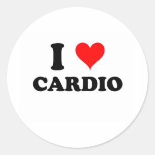I Love Cardio Classic Round Sticker