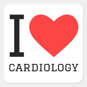 I love cardiology square sticker