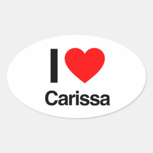 i love carissa oval sticker