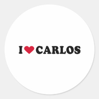 I LOVE CARLOS CLASSIC ROUND STICKER