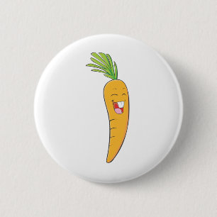 I Love Carrot - Smiling Carrot 6 Cm Round Badge