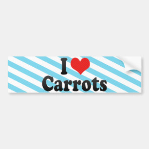 I Love Carrots Bumper Sticker
