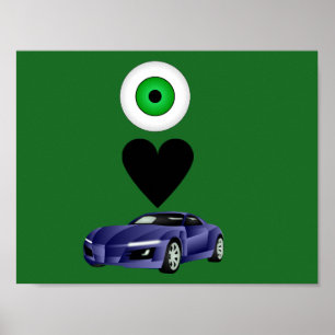 I love cars boy's  poster