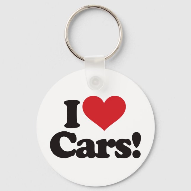 I Love Cars! Key Ring (Front)