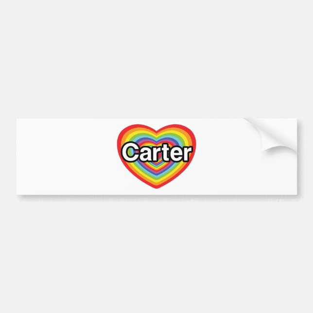 I love Carter: rainbow heart Bumper Sticker (Front)