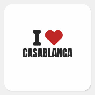 I love casablanca - I heart casablanca morocco Square Sticker