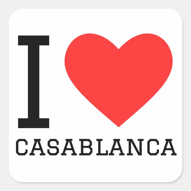 I love Casablanca  Square Sticker (Front)