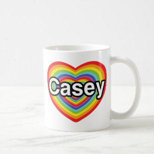 I love Casey: rainbow heart Coffee Mug
