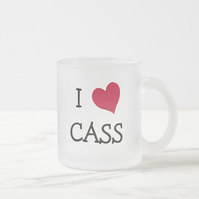 I LOVE CASS FROSTED GLASS COFFEE MUG (Right)