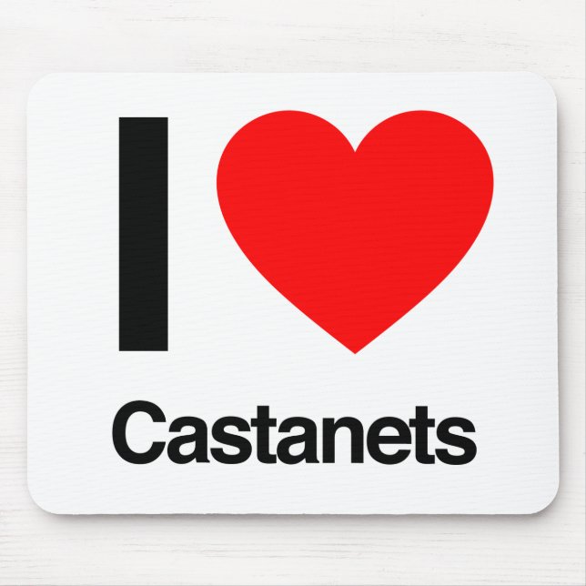 i love castanets mouse mat (Front)