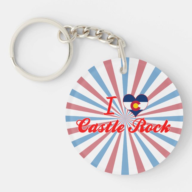 I Love Castle Rock, Colorado Key Ring (Front)