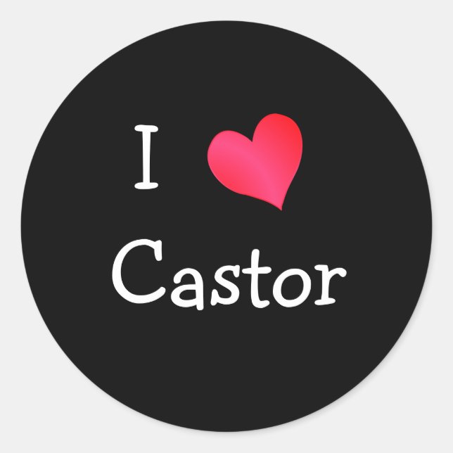 I Love Castor Classic Round Sticker (Front)