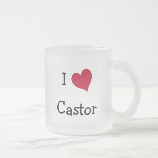 I Love Castor Frosted Glass Coffee Mug
