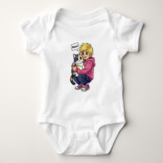 I love cat baby bodysuit (Front)