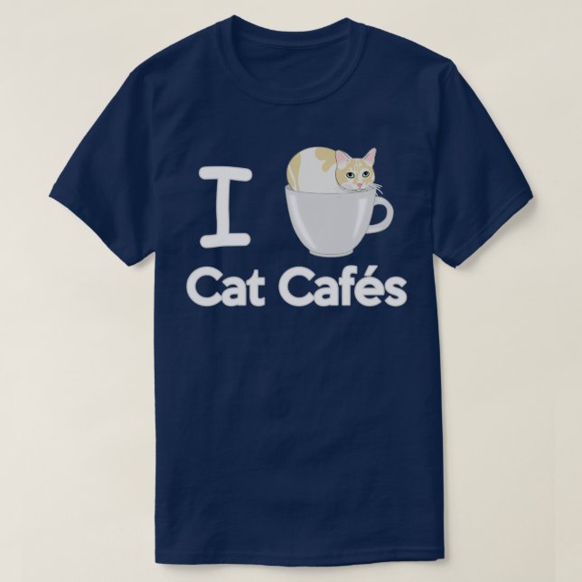 I Love Cat Cafs T-Shirt (Design Front)