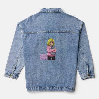 I love cat denim jacket