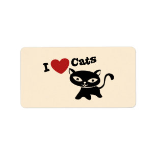 I Love Cat Label