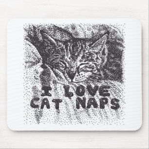I Love Cat Naps, cat sleeping Mouse Mat