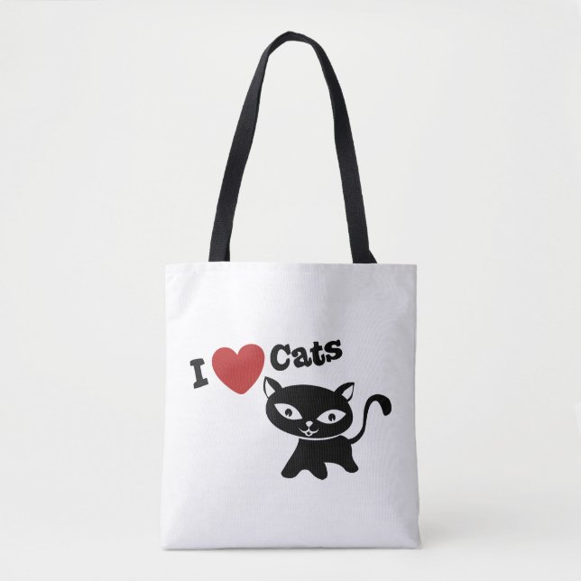 I Love Cat Tote Bag (Front)