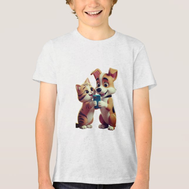 I love cat Tri-Blend shirt (Front)
